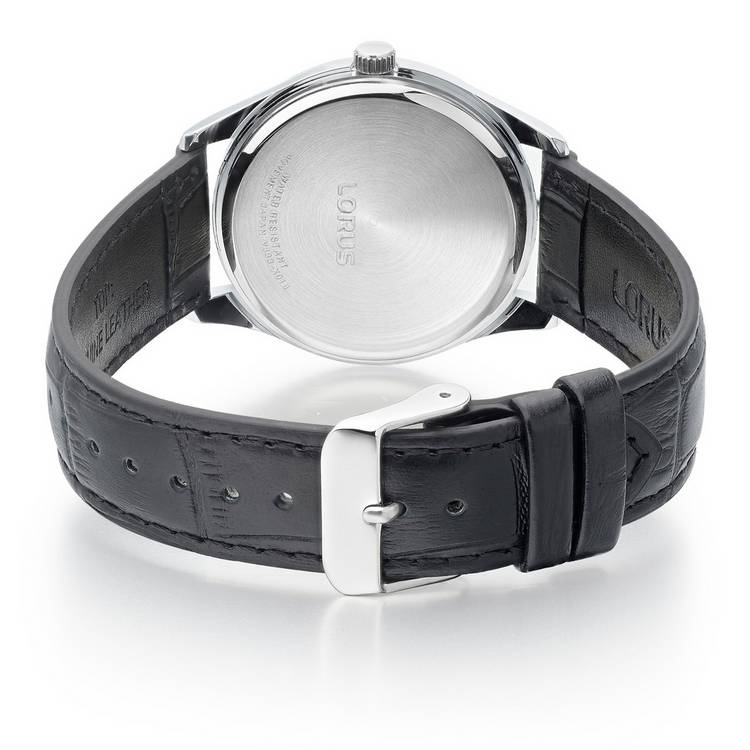 Lorus men's leather strap watch white dial 32mm (British brand)