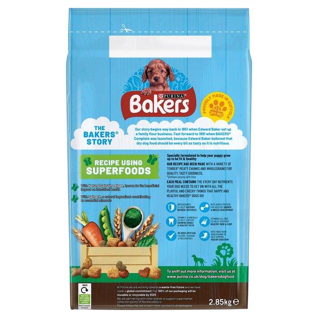 Bakers Puppy Chicken with Vegetables Dry Dog Food    2.85kg GOODS M&S   