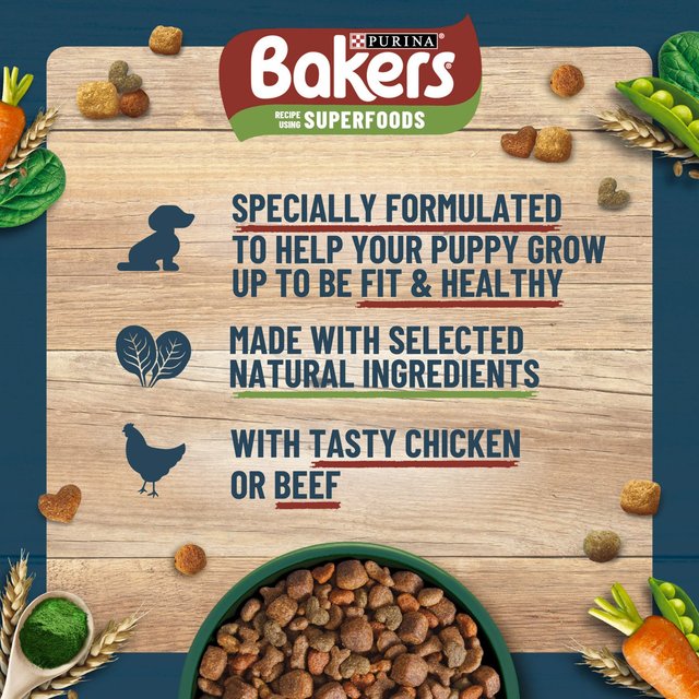 Bakers Puppy Chicken with Vegetables Dry Dog Food    2.85kg GOODS M&S   