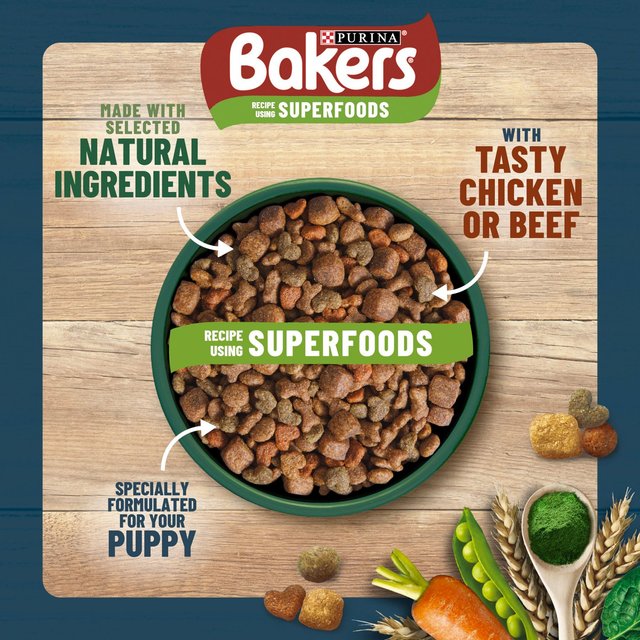 Bakers Puppy Chicken with Vegetables Dry Dog Food    2.85kg GOODS M&S   