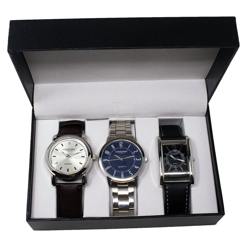 Constant quartz analogue watch set for men (British brand)