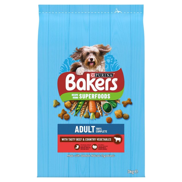 Bakers Beef with Vegetables Dry Dog Food   3kg GOODS M&S   