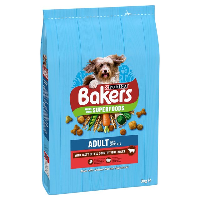 Bakers Beef with Vegetables Dry Dog Food   3kg GOODS M&S   