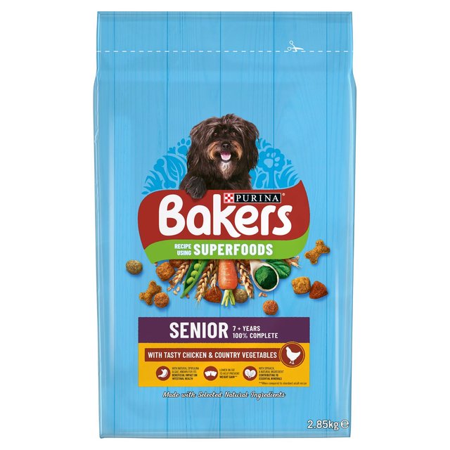 Bakers Senior Chicken with Vegetables Dry Dog Food    2.85kg GOODS M&S   