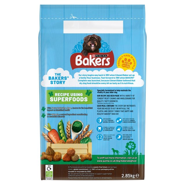 Bakers Senior Chicken with Vegetables Dry Dog Food    2.85kg GOODS M&S   