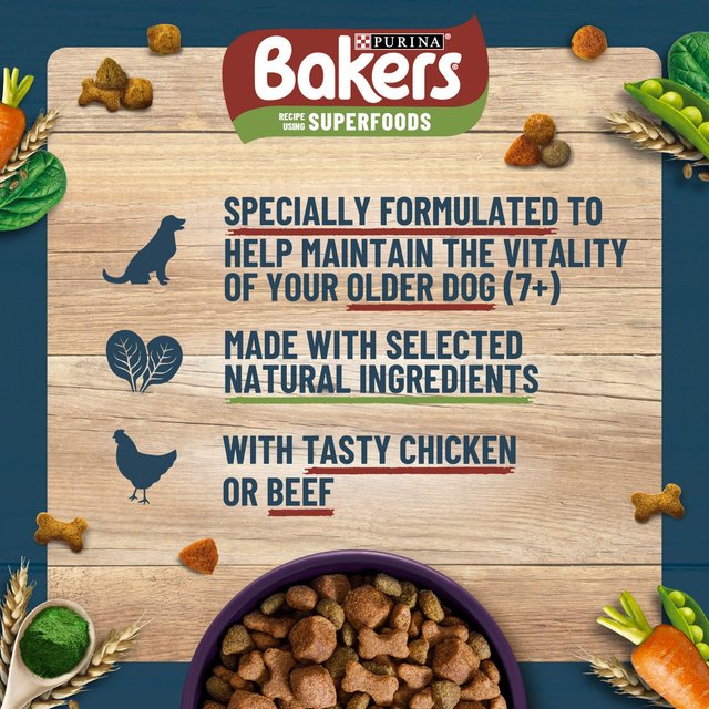 Bakers Senior Chicken with Vegetables Dry Dog Food    2.85kg GOODS M&S   