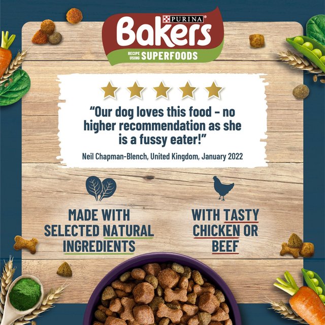 Bakers Senior Chicken with Vegetables Dry Dog Food    2.85kg GOODS M&S   