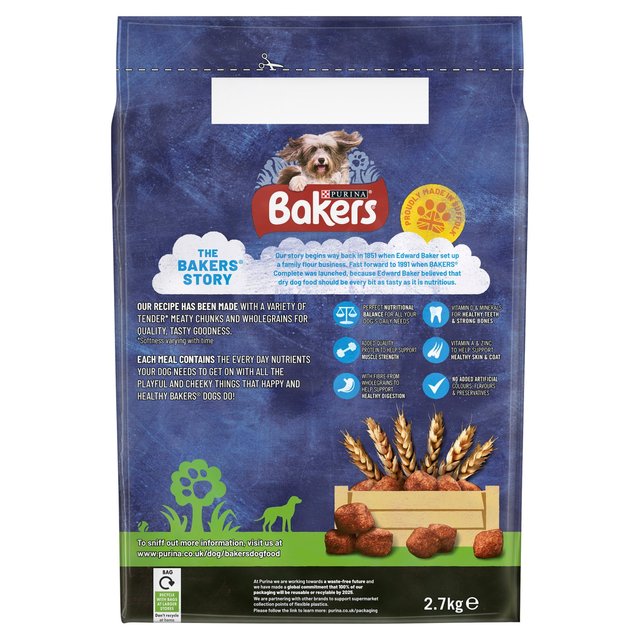 Bakers Meaty Meals Beef Dry Dog Food   2.7kg GOODS M&S   