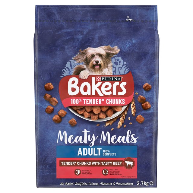 Bakers Meaty Meals Beef Dry Dog Food   2.7kg GOODS M&S   