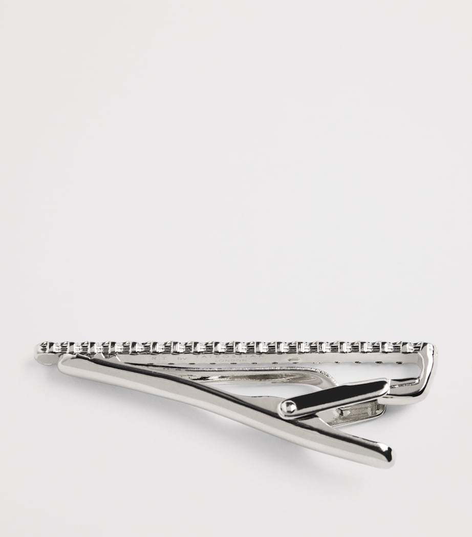 Tateossian palladium-plated quad knot tie clip (British brand)