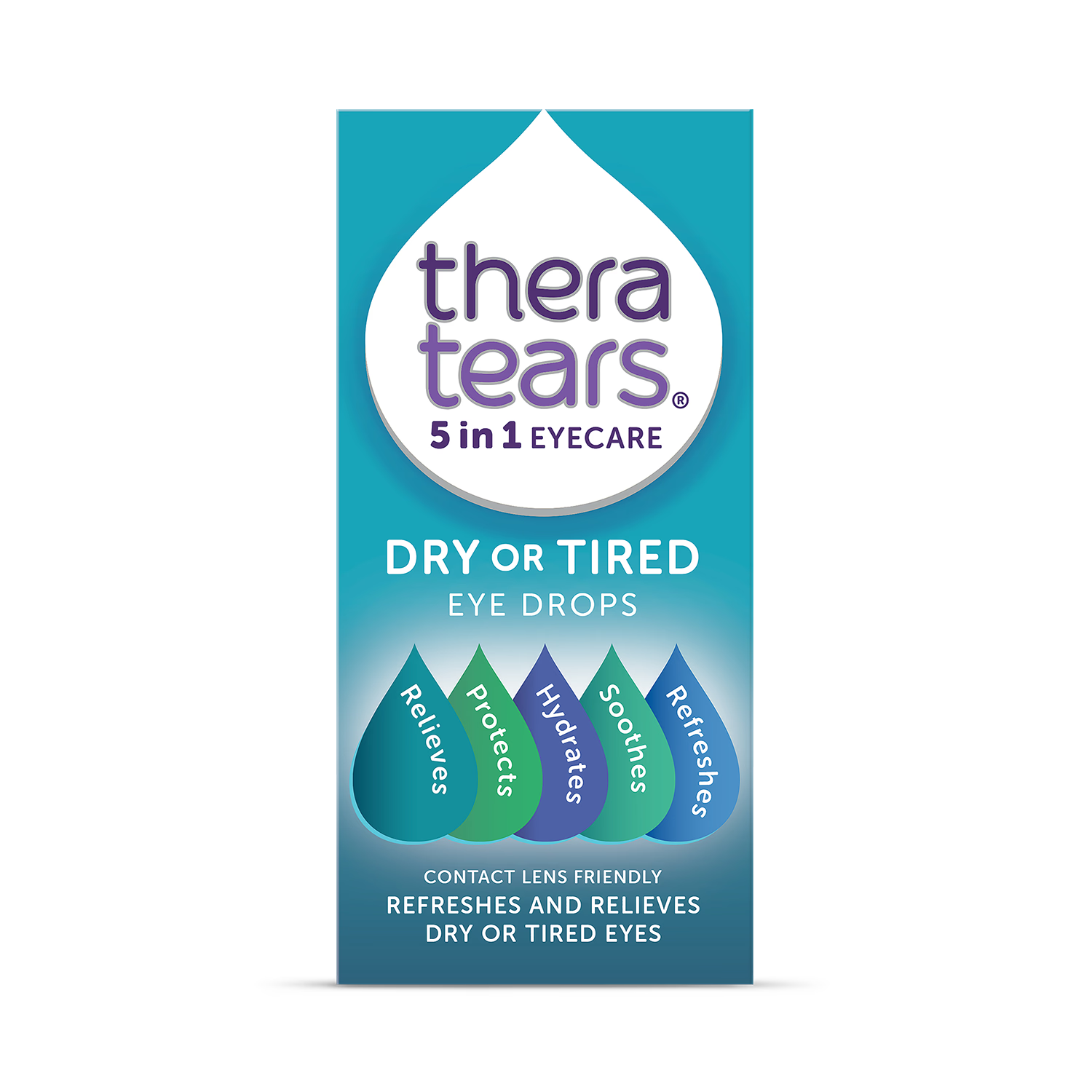 TheraTears 5-in-1 dry or tired eye drops 10ml, UK version
