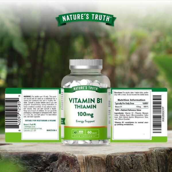 Nature's Truth Vitamin B1 100mg 60 tablets - British product
