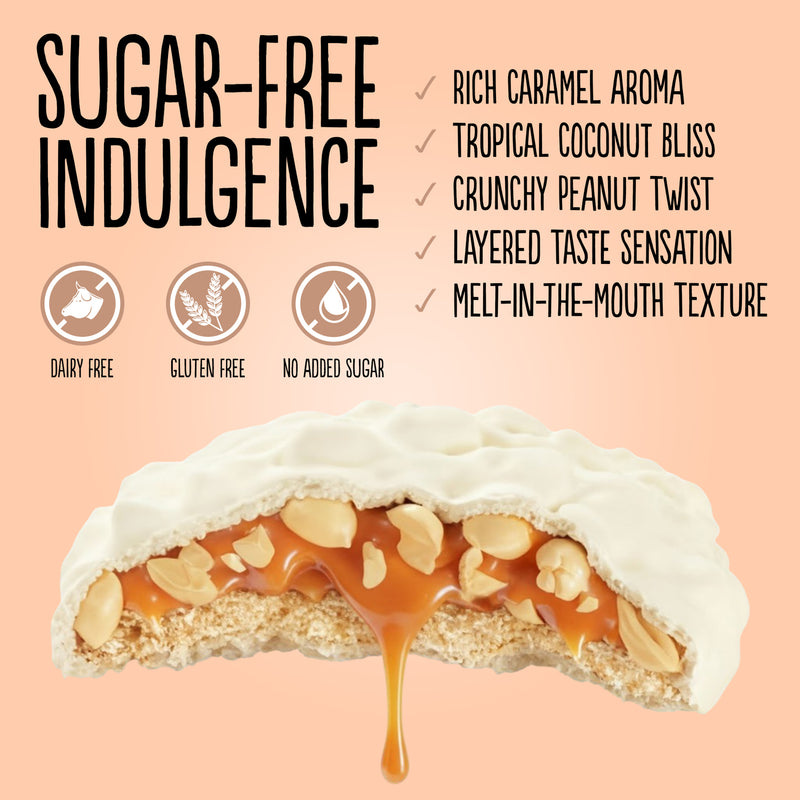 Diablo no added sugar coconut cookies with caramel and peanut (British brand)