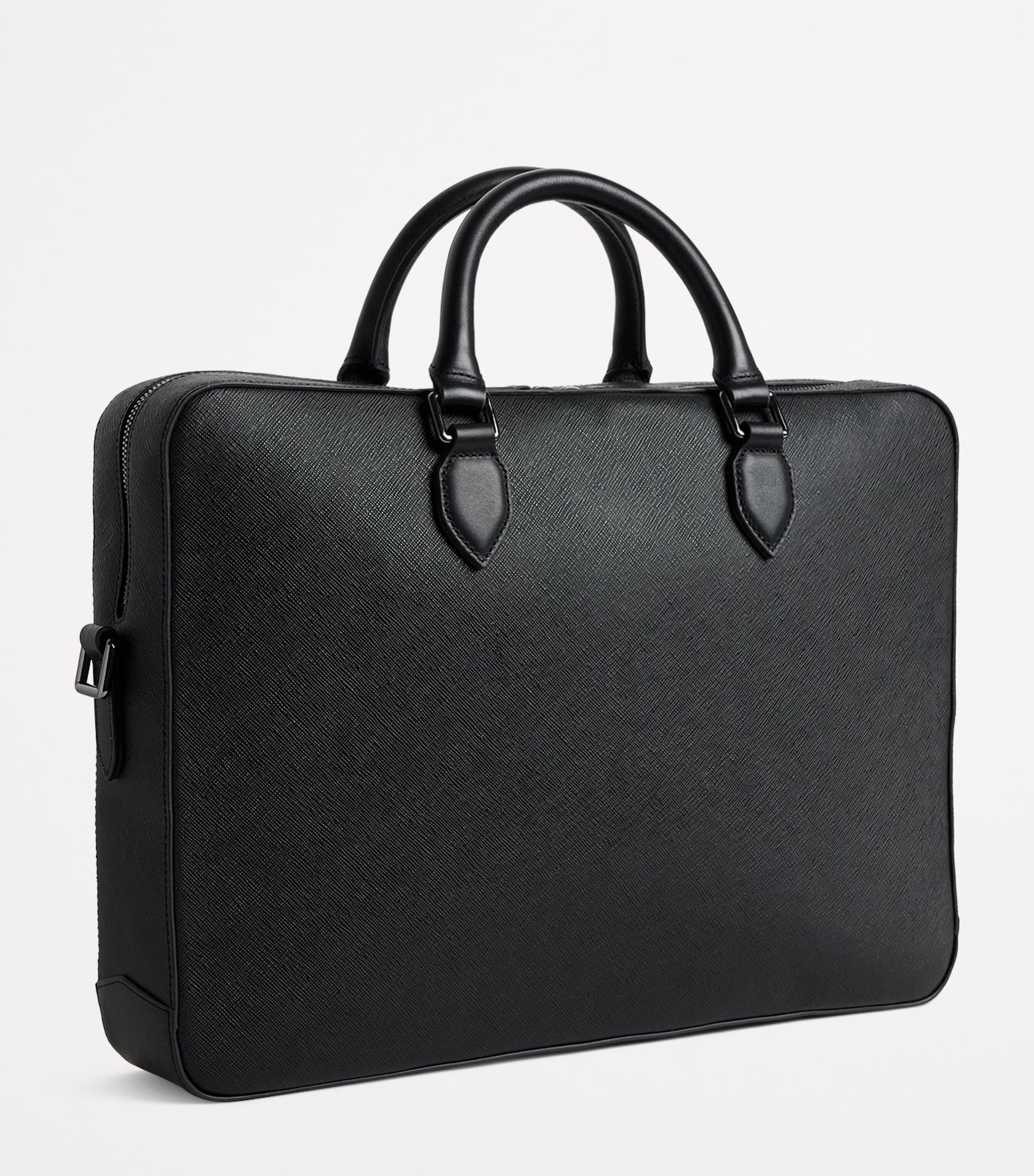 Saffiano Leather Briefcase with Compartmentalised Interior 30x40x7cm