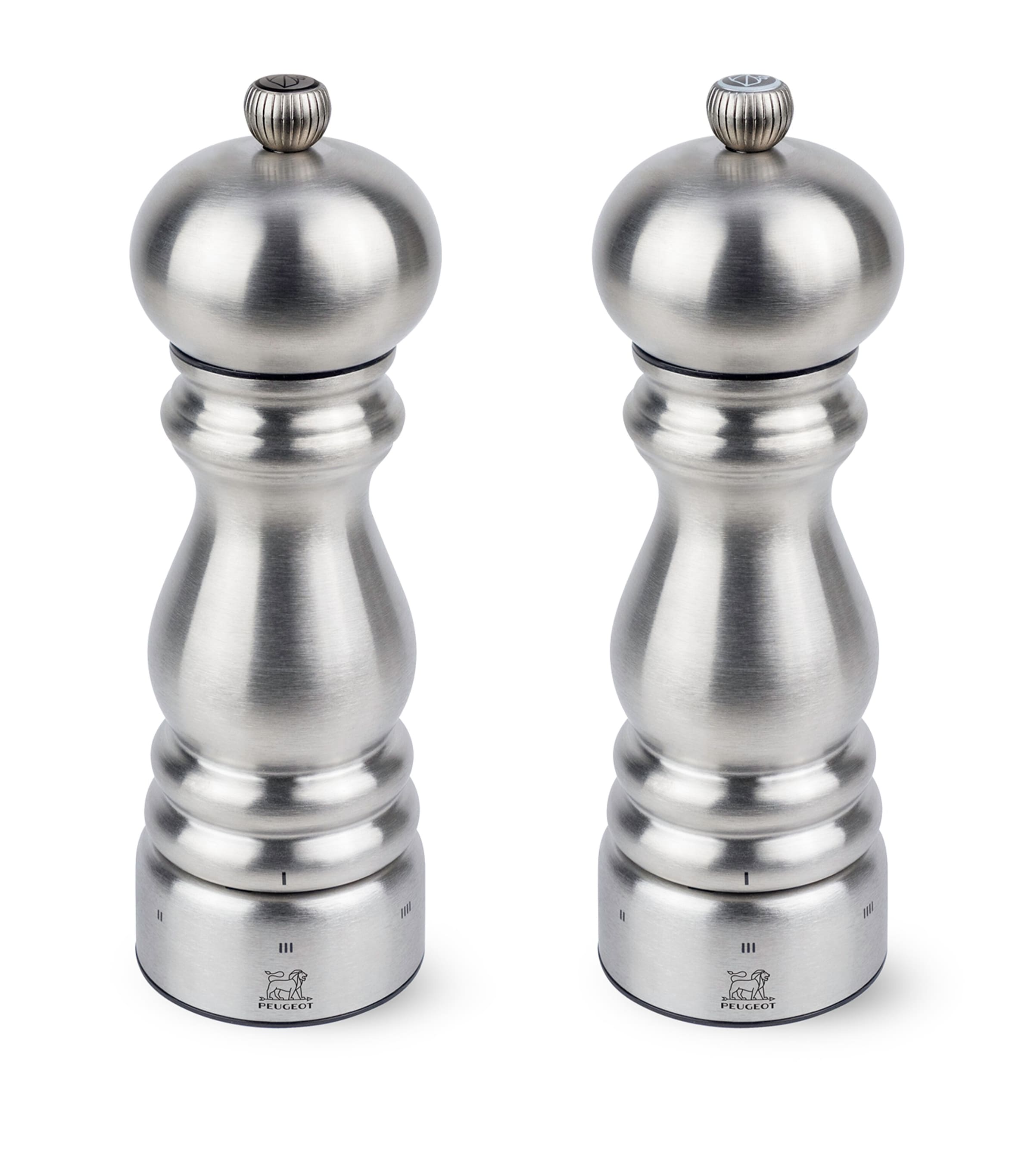 Peugeot Paris Chef stainless steel salt and pepper mill set 18cm, imported from the UK