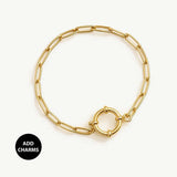 MUCHV gold link chain bracelet with sailor clasp, imported from the UK