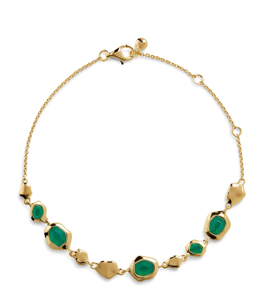 Monica Vinader gold vermeil green onyx bracelet (British brand)