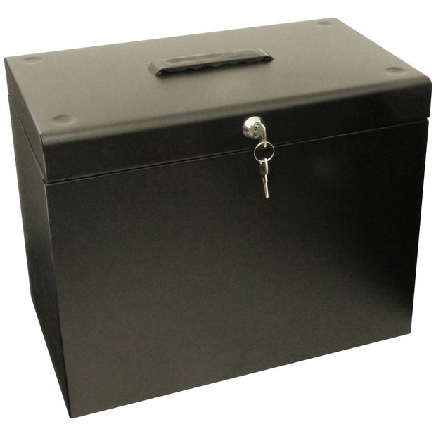 Cathedral metal file box A4 black (British brand)