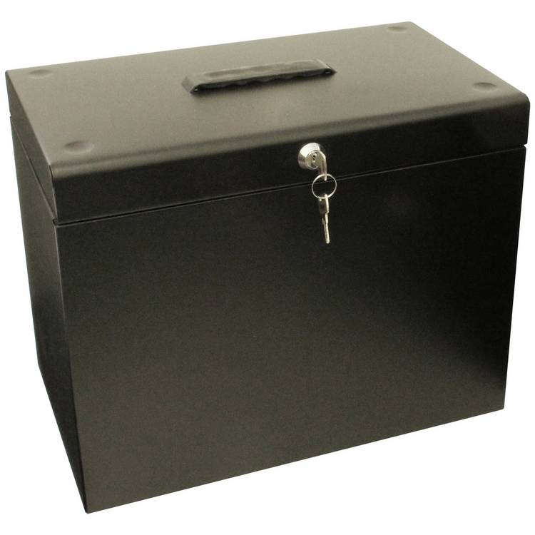 Cathedral metal file box A4 black (British brand)