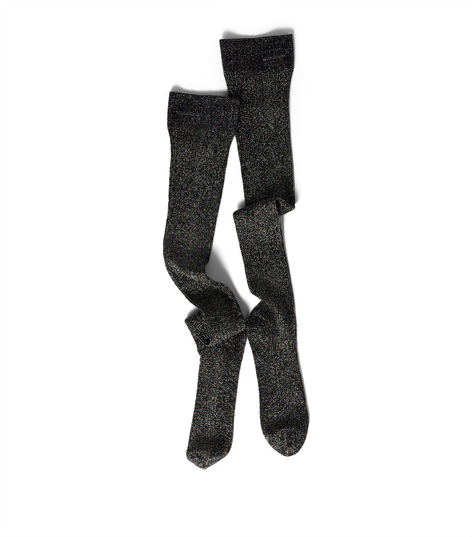 Miu Miu lamé knee-high socks, UK version