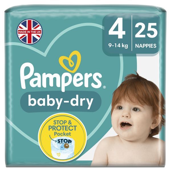 Pampers Baby-Dry Size 4 Nappies Carry Pack x25