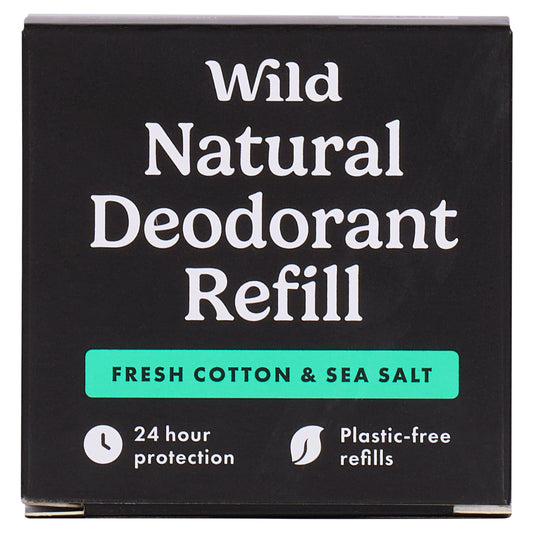 Men's Wild Fresh Cotton & Sea Salt Natural Deodorant Refill 40g GOODS Sainsburys   