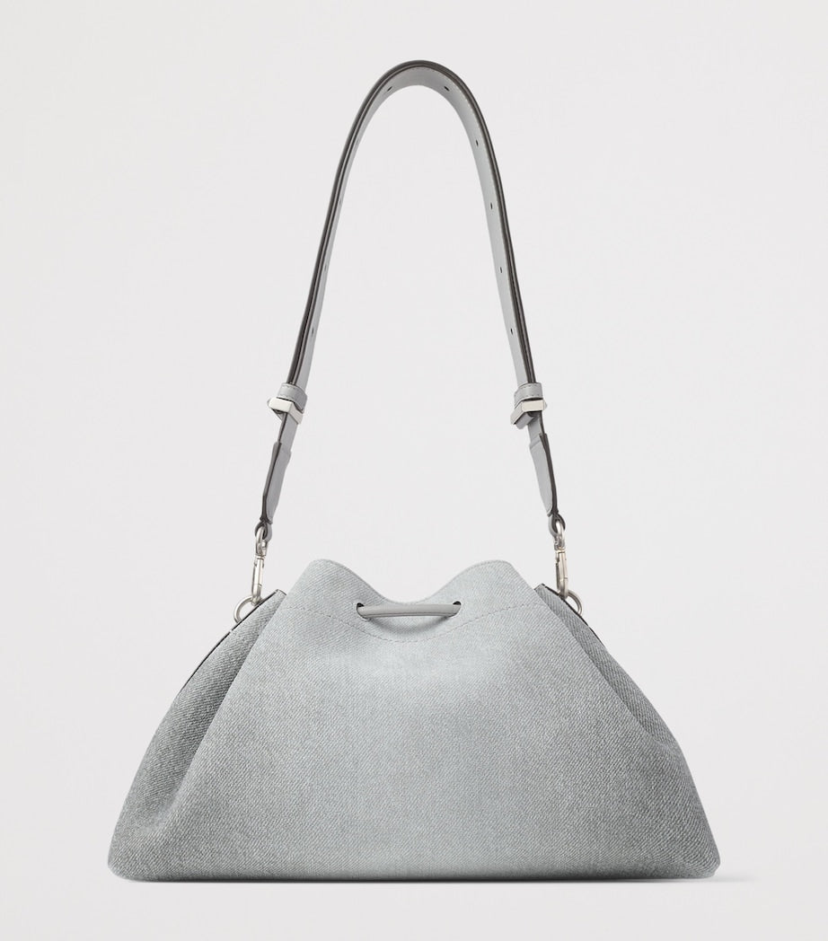 Jimmy Choo Cinch shoulder bag medium suede denim, UK version