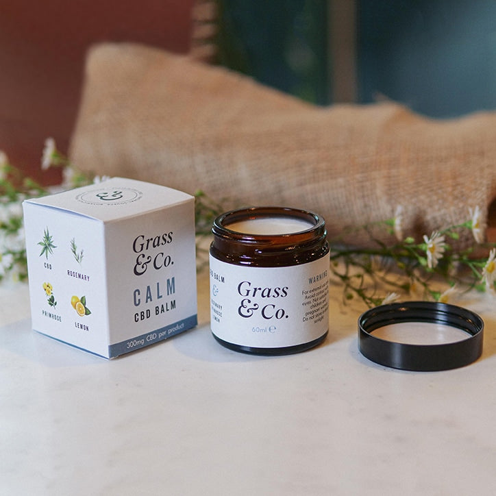 Grass & Co. CALM CBD Body Balm 300mg with Rosemary, Primrose & Lemon 60ml CBD Oil & Capsules Holland&Barrett   