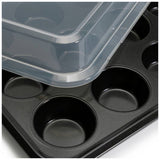 Habitat 12 cup muffin tray with plastic cover, imported from the UK