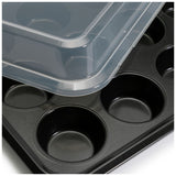 Habitat 12 cup muffin tray with plastic cover, imported from the UK
