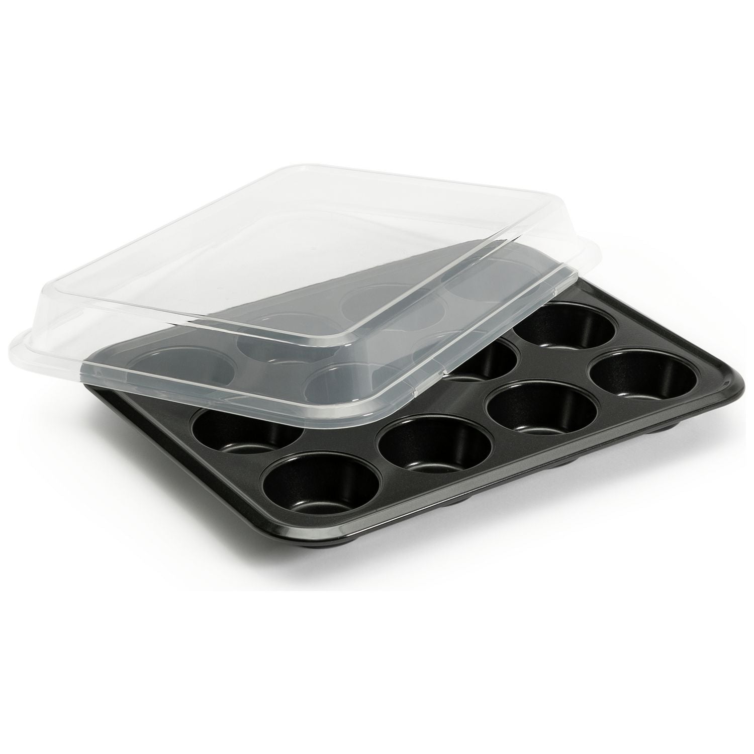 Habitat 12 cup muffin tray with plastic cover, imported from the UK