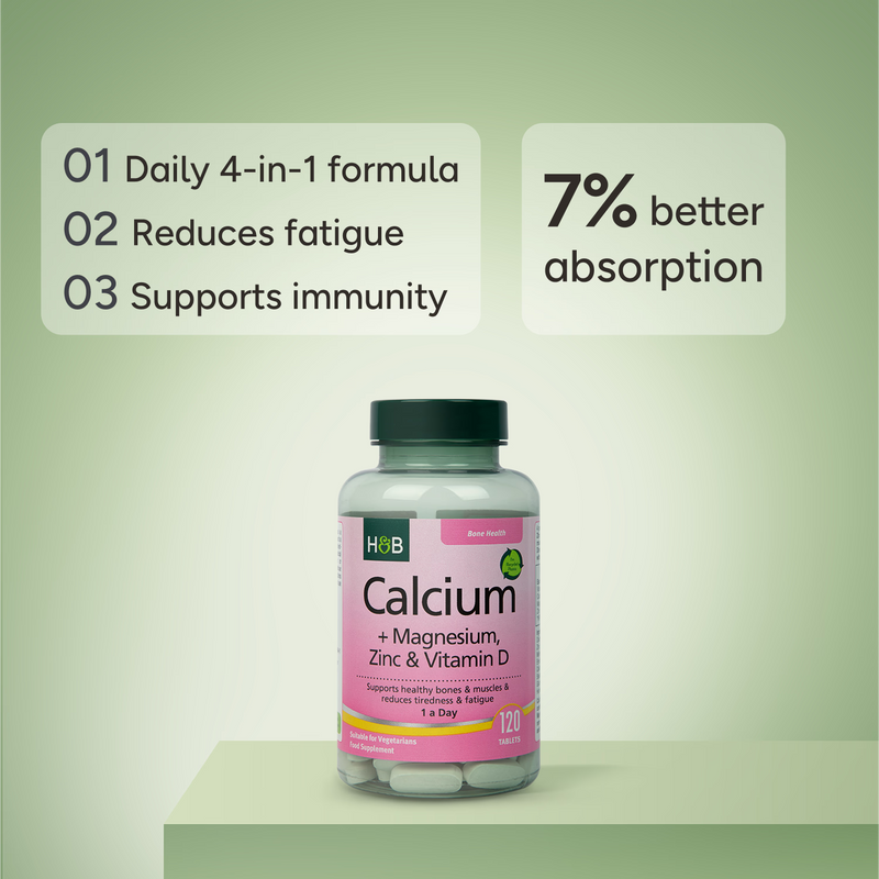 Holland & Barrett Calcium Magnesium Vitamin D 120 Tablets - British product