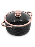 Tower Black Black And Rose Gold 24cm Casserole Pot