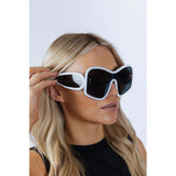 SVNX square oversized mask sunglasses white black, imported from the UK