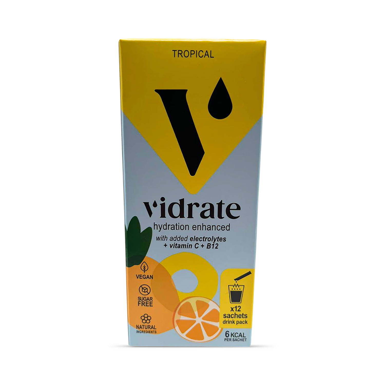 Vidrate tropical hydration sachets 12 pack, imported from the UK