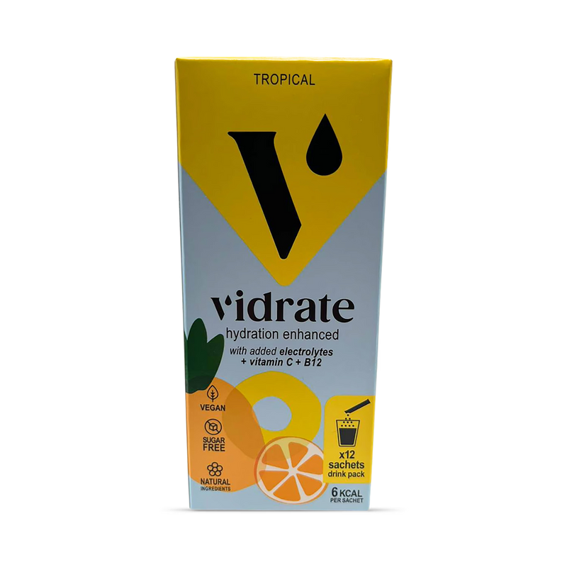 Vidrate tropical hydration sachets 12 pack, imported from the UK
