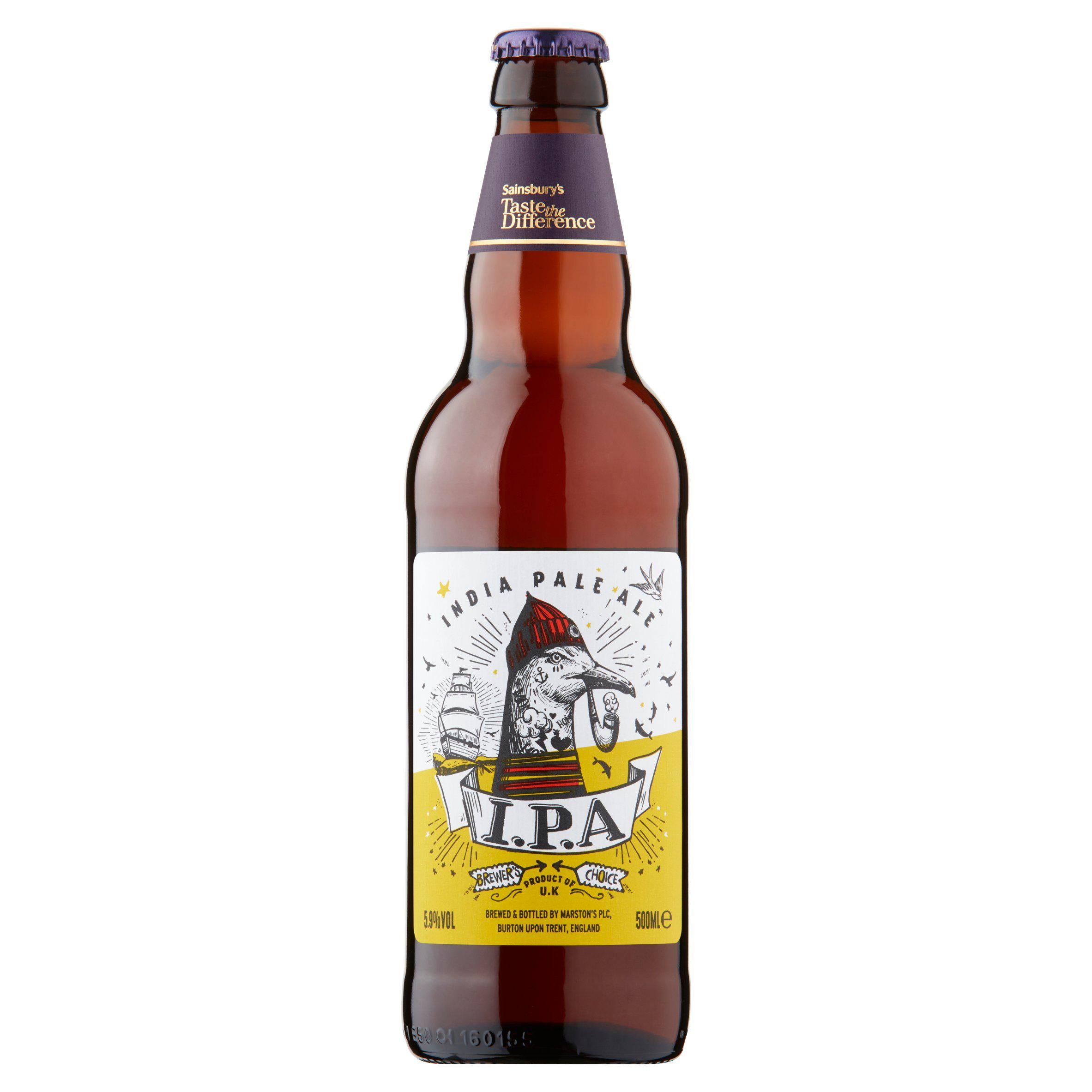 Sainsbury's India Pale Ale (IPA), Taste the Difference 500ml Ale & stout Sainsburys   