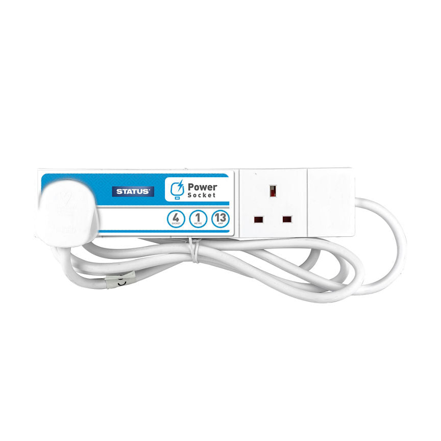 Status 4 Socket 1 Metre Extension Lead 13 Amp