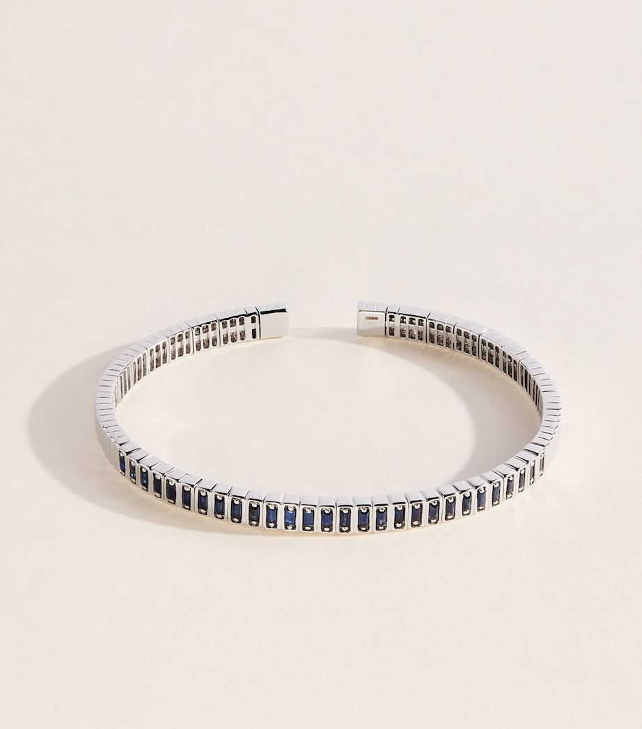 Suzanne Kalan white gold and sapphire inlay bangle, UK version