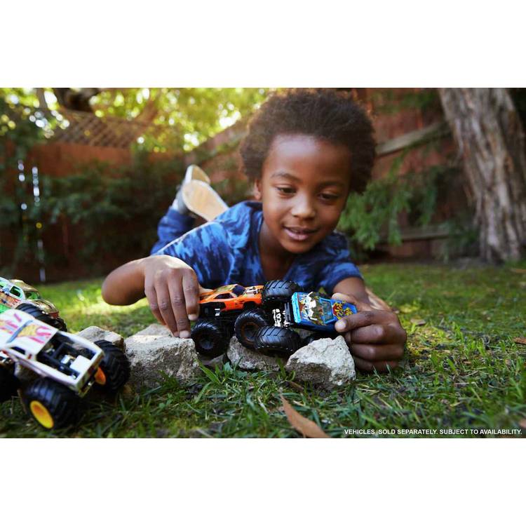 Hot Wheels Monster Trucks two-pack 1:64 scale character vehicles, imported from the UK