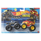 Hot Wheels Monster Trucks two-pack 1:64 scale character vehicles, imported from the UK