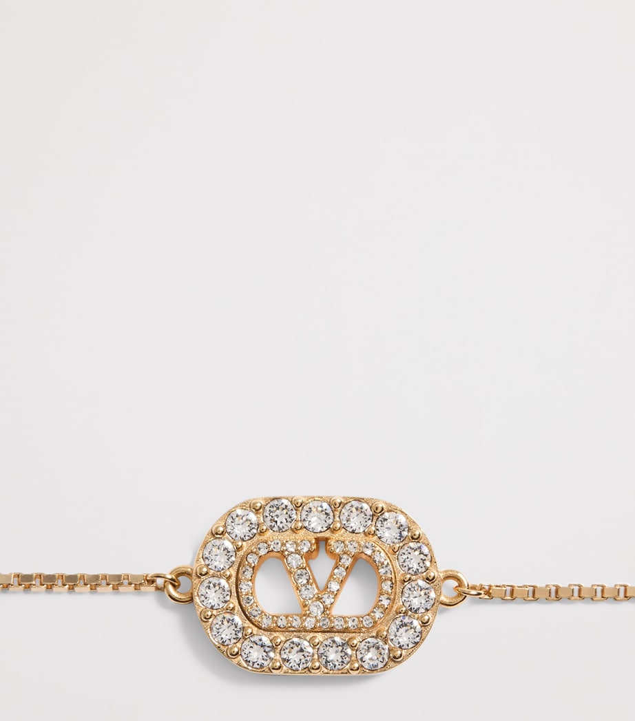 Valentino Garavani crystal VLogo Bracelet, UK version
