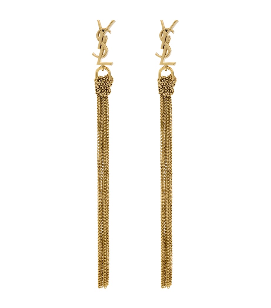Saint Laurent Cassandre tassel pendant earrings, UK version