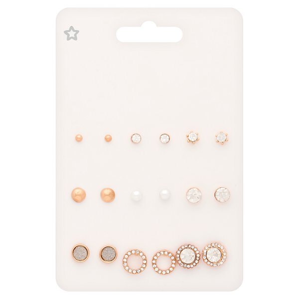 Superdrug Mix Gold Tone 9 Stud Pack GOODS Superdrug   