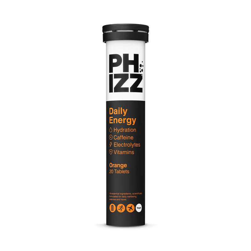 Phizz Daily Energy orange effervescent tablets 20 count (British brand)