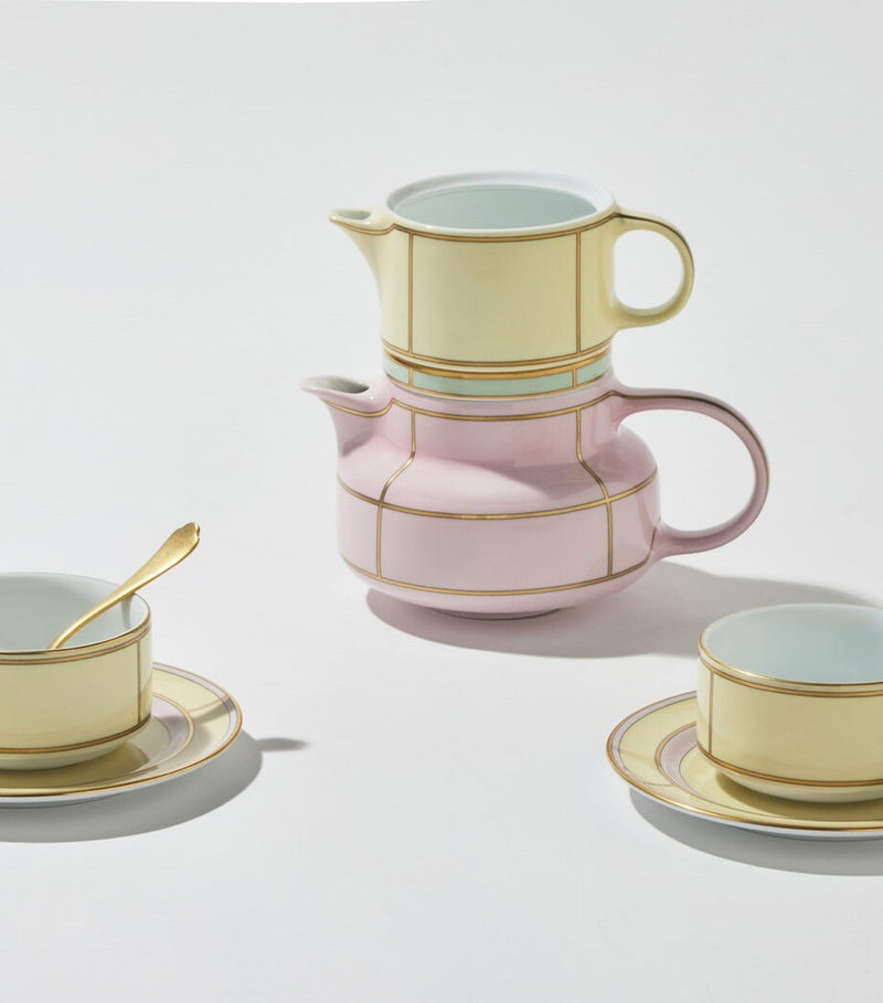 GINORI 1735 Porcelain Teacup and Saucer Set of 2, UK version