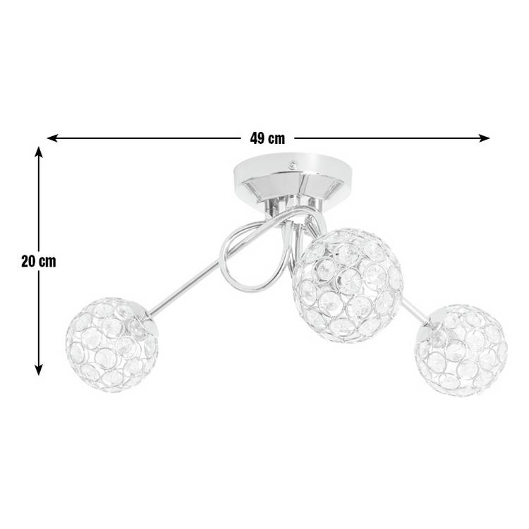 Argos Home three arm beaded ceiling light, imported from the UK
