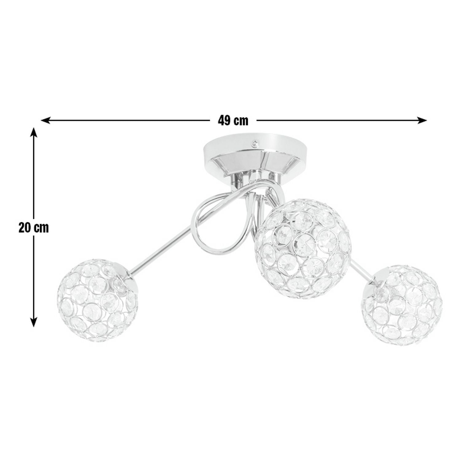 Argos Home three arm beaded ceiling light, imported from the UK