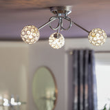 Argos Home three arm beaded ceiling light, imported from the UK