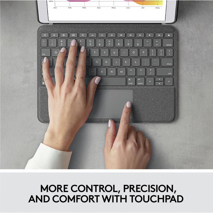 Logitech Combo Touch iPad case with trackpad, imported from the UK